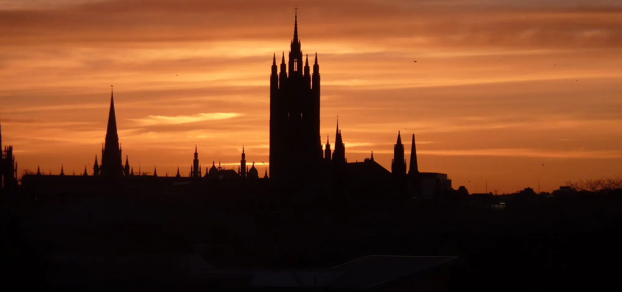 Aberdeen skyline at sunset